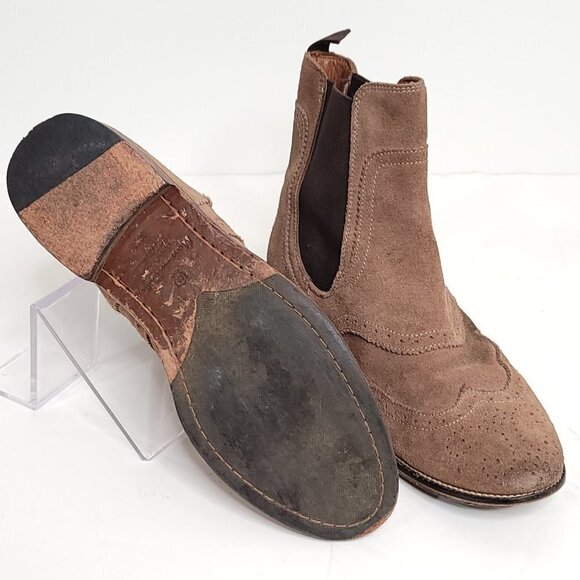 Massimo Dutti Brown Suede Ankle Wingtip Boots Women's, size 36 - Picture 5 of 6